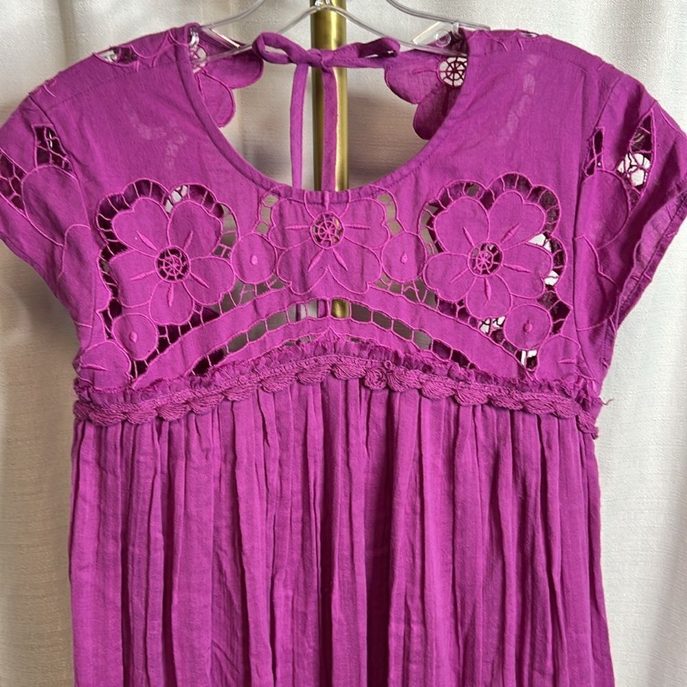 Free People Cutwork Tee Maxi Dress in Summer Bloom NWOT - Picture 5 of 6